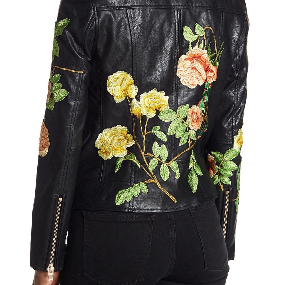 Floral Leather Jacket